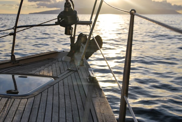 Wooden ship at sea